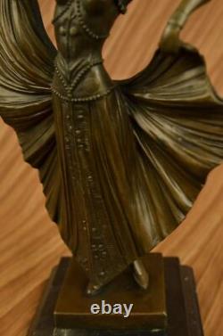 Art Deco Bronze Sculpture of Dancer by Chiparus Marble Figurine Statue
