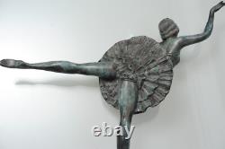 Art Deco Bronze Sculpture of a Ballet Dancer Signed Balleste