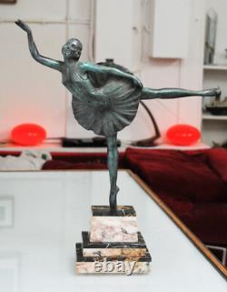 Art Deco Bronze Sculpture of a Ballet Dancer Signed Balleste