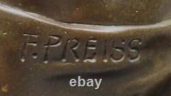 Art Deco Bronze Sculpture of a Boy Reading a Book on the Beach Vintage