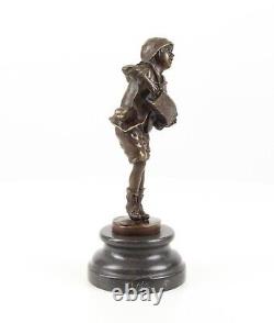 Art Deco Bronze Sculpture of a Boy with Accordion Lazzarone after DH Chiparus