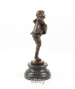 Art Deco Bronze Sculpture of a Boy with Accordion Lazzarone after DH Chiparus