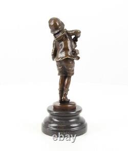 Art Deco Bronze Sculpture of a Boy with Accordion Lazzarone after DH Chiparus