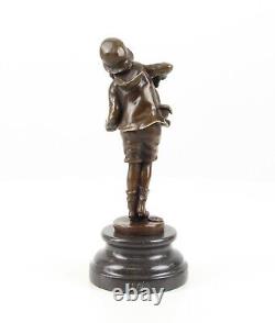 Art Deco Bronze Sculpture of a Boy with Accordion Lazzarone after DH Chiparus