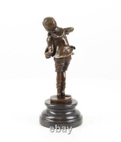 Art Deco Bronze Sculpture of a Boy with Accordion Lazzarone after DH Chiparus