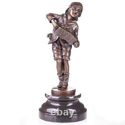 Art Deco Bronze Sculpture of a Boy with an Accordion by Lazzarone after DH Chiparus