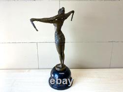 Art Deco Bronze Sculpture of a Dancer with a Scarf after Demetre Chiparus