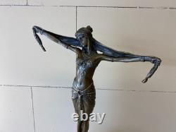 Art Deco Bronze Sculpture of a Dancer with a Scarf after Demetre Chiparus