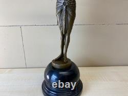 Art Deco Bronze Sculpture of a Dancer with a Scarf after Demetre Chiparus