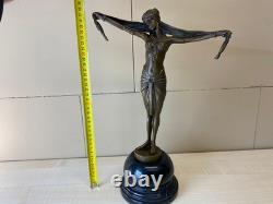 Art Deco Bronze Sculpture of a Dancer with a Scarf after Demetre Chiparus