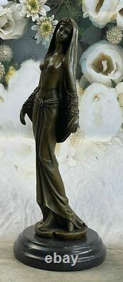 Art Deco Bronze Sculpture of a Dancing Arab Girl Signed Mavchi NR Sale
