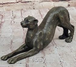 Art Deco Bronze Sculpture of a Large Jaguar, Panther, Leopard, Cougar, Cheetah