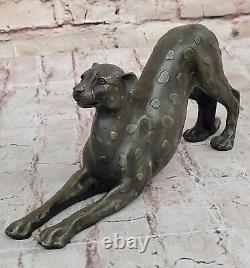 Art Deco Bronze Sculpture of a Large Jaguar, Panther, Leopard, Cougar, Cheetah