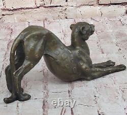 Art Deco Bronze Sculpture of a Large Jaguar, Panther, Leopard, Cougar, Cheetah