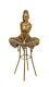 Art Deco Bronze Sculpture Of A Semi-nude Woman On A Stool After Pierre Collinet