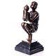 Art Deco Bronze Sculpture On Black Oblivion Marble After Duvernet