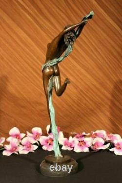Art Deco Bronze Statue Chair Actress Dancer Jazz Italian Artist Aldo Vitaleh