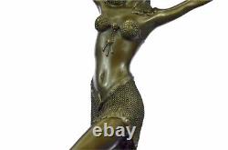 Art Deco Chiparus Bronze Exotic Dancer Bust New Marble Statue