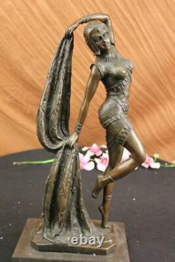 Art Deco Chiparus Erotic Dancer Bronze Sculpture Statue Cast Marble Figure