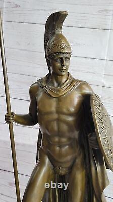 Art Deco Classic Large Romain Warrior / Soldier Museum Quality Bronze Sculpture
