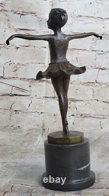 Art Deco Dancer Ballerina Bronze Sculpture Signed Milo Classic Dance