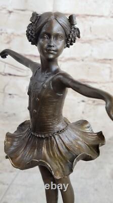 Art Deco Dancer Ballerina Bronze Sculpture Signed Milo Classic Dance