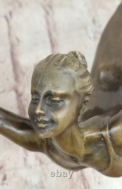 Art Deco Dancer Flag Bronze Sculpture Marble Statue Figurine Deal