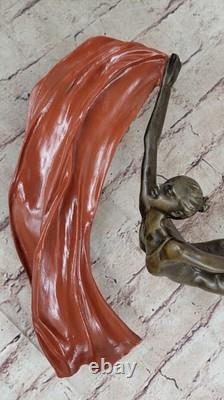 Art Deco Dancer Flag Bronze Sculpture Marble Statue Figurine Deal