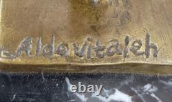 Art Deco Dancer Flag Bronze Sculpture Marble Statue Figurine Deal