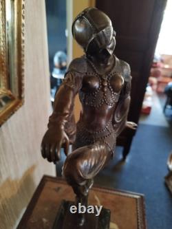 Art Deco Dancer in Bronze Oriental Charm after Chiparus (1886-1947)