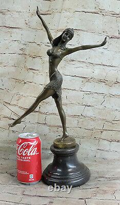 Art Deco Dh Chiparus Bronze Sculpture To Cut The Blow Hand Signed Opens