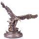 Art Deco Eagle Sculpture In Bronze On Black Marble After Milo