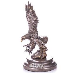 Art Deco Eagle Sculpture in Bronze on Black Marble after Milo