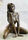 Art Deco Erotic Nude Girl Bronze Sculpture Marble Figurine