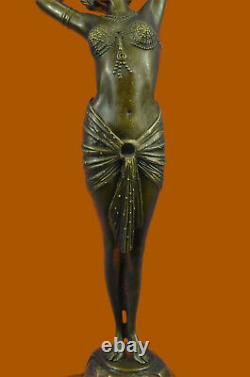 Art Deco Erotic Sexy Dancer By Leonard Bronze Sculpture Marble Base Large