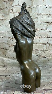 Art Deco Female Body Woman Bust Bronze Sculpture Figurine Figure