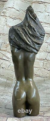 Art Deco Female Body Woman Bust Bronze Sculpture Figurine Figure