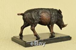 Art Deco Fonte Wild Boar Pig Farm Animal Bronze Statue