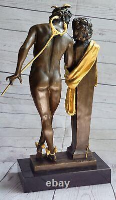 Art Deco Gild Bronze Sculpture Font Flying Mercury Classic Opens Case