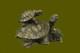 Art Deco Handmade Turtle Family Group Genuine Bronze Sculpture Figurine