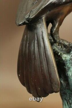 Art Deco Heron Limited Edition Bronze Sculpture Marshland Decor House Figurine