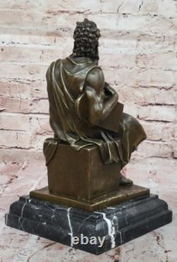 Art Deco Jewish Sculpture Founder Prophet Moses Bronze Statue Figurine