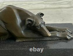 Art Deco Lévrier Dog Bronze Sculpture Museum Quality Figurine Sale
