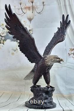 Art Deco Mignez XL Flying Eagle Bronze Sculpture Classic Open Sale
