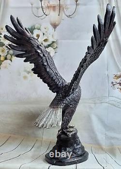 Art Deco Mignez XL Flying Eagle Bronze Sculpture Classic Open Sale