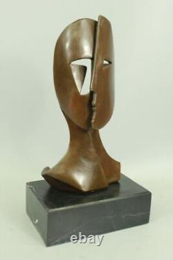 Art Deco Modern Art Faces by Picasso Bronze Sculpture Marble Base Gift