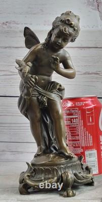 Art Deco Modern Bronze Fairy Maiden Sculpture Home Decor 9 Inches Tall