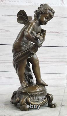 Art Deco Modern Bronze Fairy Maiden Sculpture Home Decor 9 Inches Tall