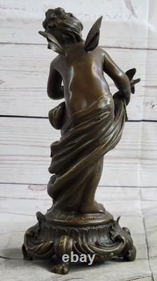 Art Deco Modern Bronze Fairy Maiden Sculpture Home Decor 9 Inches Tall