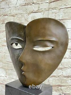 Art Deco Modern Faces By Picasso Bronze Sculpture Marble Base Figure Deal
